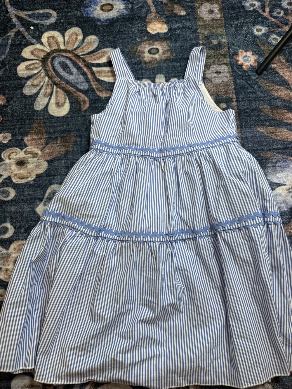 btween Blue and White Striped Tiered Sundress